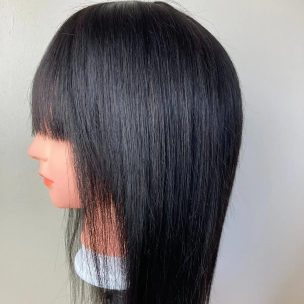 Human Hair Wig With Fringe Bangs